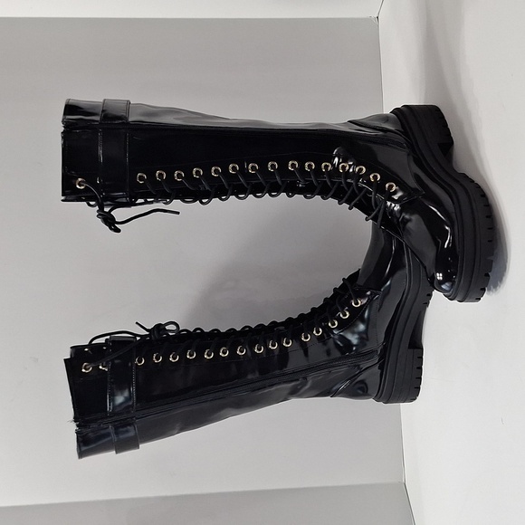Gianni Bini Black Sky Scraper Whimsigoth Lug Sole Punk Platform Boots Size 7.5 - Picture 6 of 13
